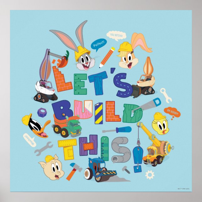 Affiche BUGS BUNNY BUILDERS™| "Let's Build This" Collage (Devant)