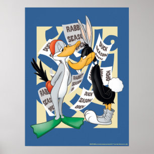Affiche BUGS BUNNY™ & DAFFY DUCK™ Prêt Pour La Saison De C