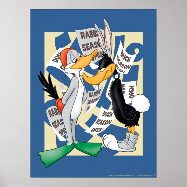 Affiche BUGS BUNNY™ & DAFFY DUCK™ Prêt Pour La Saison De C (Devant)