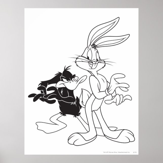 Affiche BUGS BUNNY™ et DAFFY DUCK™ (Devant)