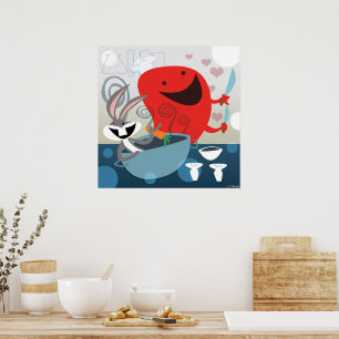 Affiche BUGS BUNNY™ & Gossamer Préparation de repas Whimsi