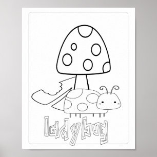 Affiche Bugs Mignons à Colorier Lady Bug