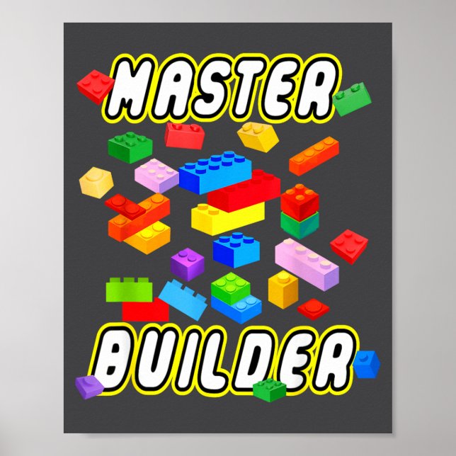Affiche Building Bricks Master Builder Construction Block  (Devant)
