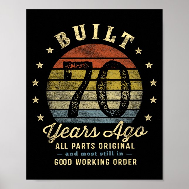 Affiche Built 70 Years Ago - All Parts Original 70th Birth (Devant)