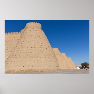 Affiche Bukhara, Ouzbékistan - Mur de la forteresse Ark