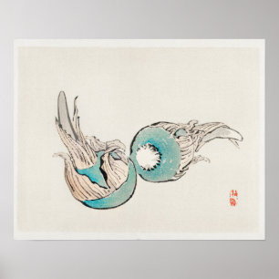 Affiche Bulbes de Kuwai par Kōno Bairei (1844-1895)
