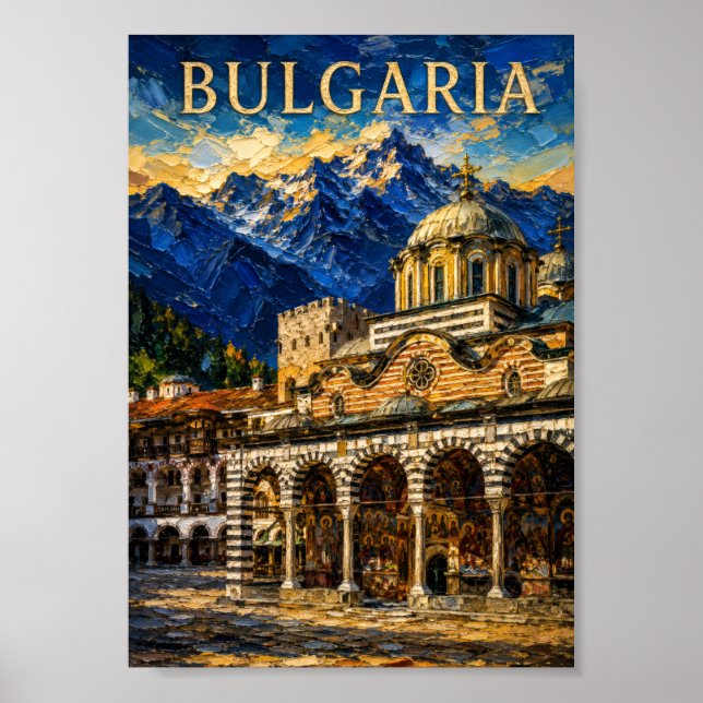 Affiche Bulgaria: Scenic Rila Monastery Art Souvenir (Devant)
