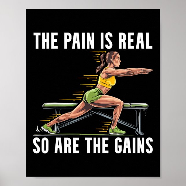 Affiche Bulgarian Squat Exercise Bodybuilding Fitness Work (Devant)