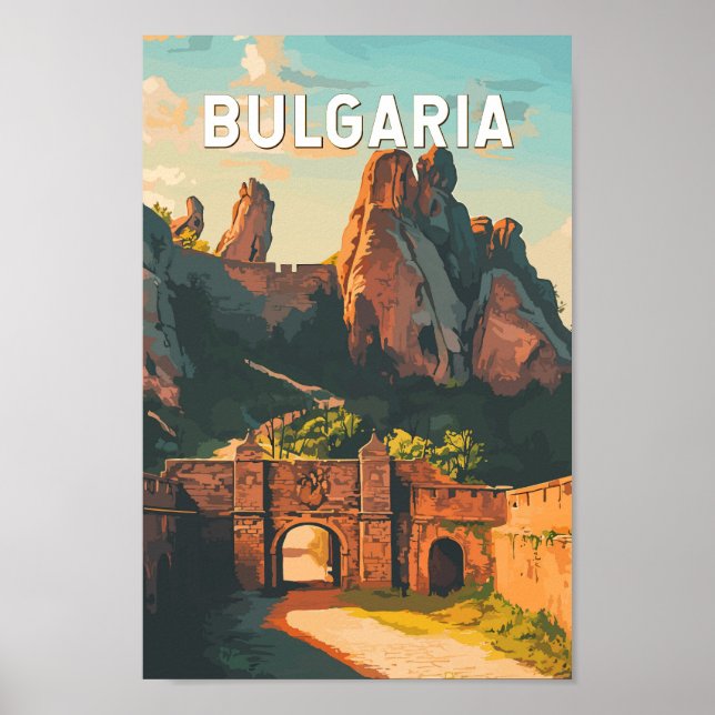 Affiche Bulgarie Illustration Voyage Art Vintage (Devant)