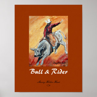 Affiche Bull et Rider Print - Customisé