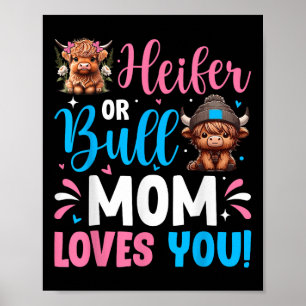 Affiche Bull Ou Heifer Genre Révéler Highland Cow Maman Fa
