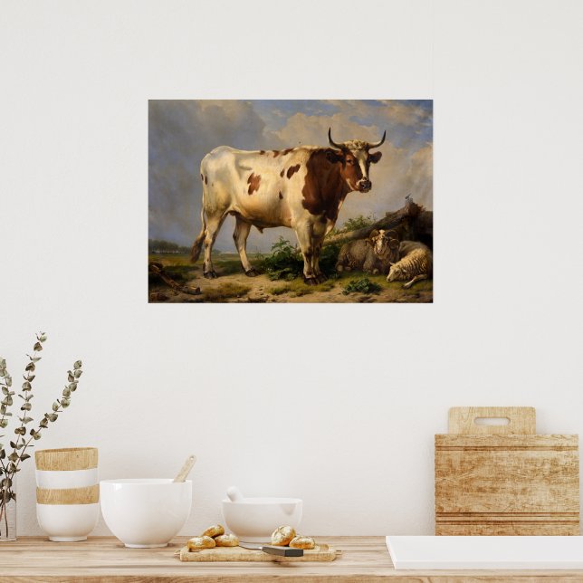 Affiche Bull par Eugene Joseph Verboeckhoven (Cuisine)