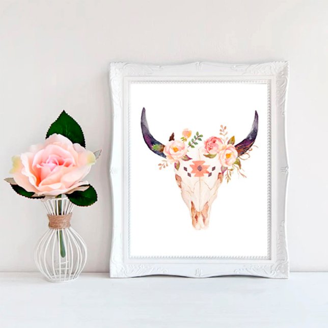 Affiche Bull Print, Boho Room Decor, Boho Wall Art (Créateur téléchargé)