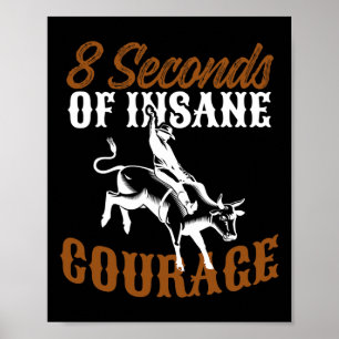 Affiche Bull Riding Tee Rodeo Bull Rider Design Insane Cou