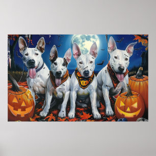 Affiche Bull Terrier Halloween Épouvantable 