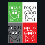 Affiche Bull Terrier Pop Art Focus sur la BONNE inspiratio<br><div class="desc">Bull Terrier Pop Art Focus on the GOOD quote pour ajouter de la positivité à votre journée! Grand cadeau pour un ami,  collectionneur et amoureux du courrier taureau!</div>