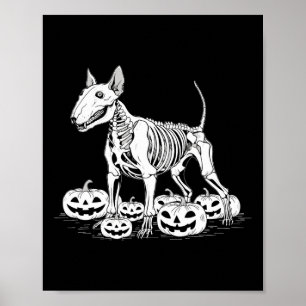 Affiche Bull Terrier Skeleton Anniversaire Halloween Homme