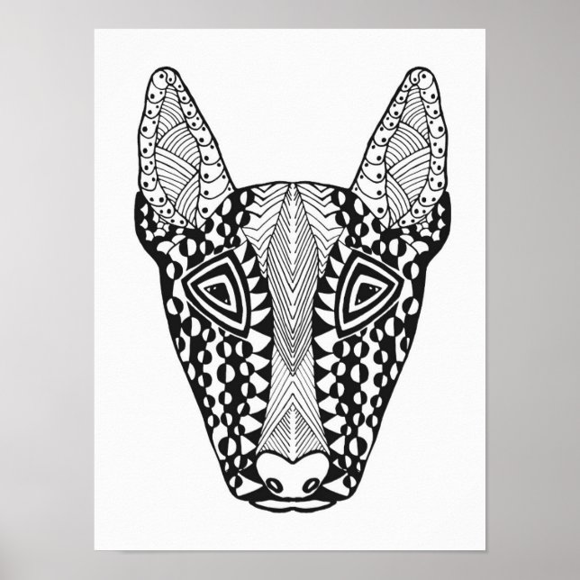 Affiche Bull Terrier Sketch 2 (Devant)
