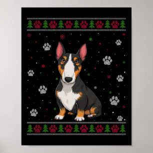 Affiche Bull Terrier Sweat de Noël Xmas Animal Chien