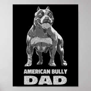 Affiche Bulldog Amoureux des chiens American Bully Papa