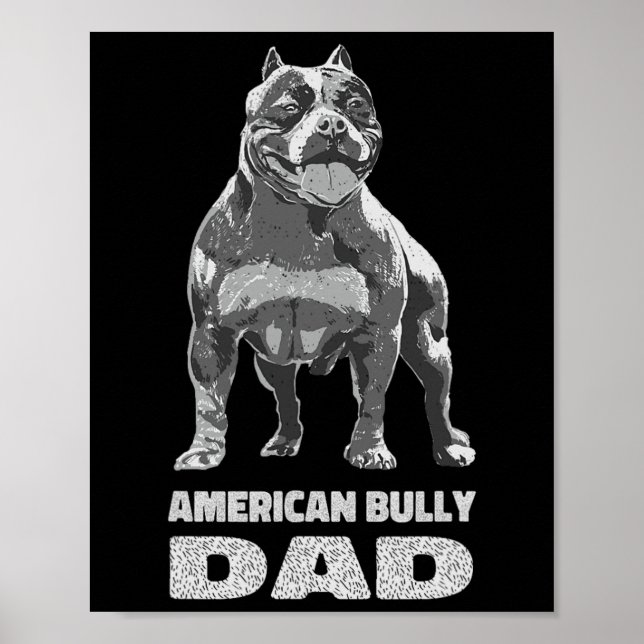 Affiche Bulldog Amoureux des chiens American Bully Papa (Devant)