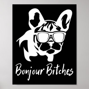 Affiche Bulldog Bonjour Es