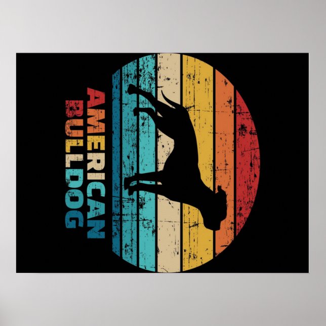 Affiche Bulldog d'Amérique vintage (Devant)