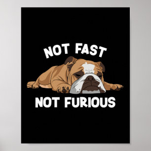 Affiche Bulldog Dormir Pas Vite Pas Furieux Slogan Amusant