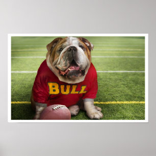 Affiche Bulldog Football Time Art Imprimer l'affiche