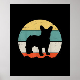 Affiche bulldog français   cadeau filles enfants français 