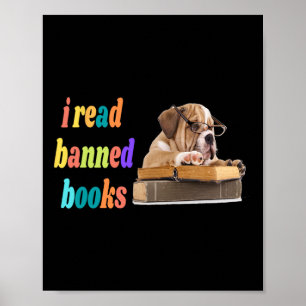 Affiche Bulldog J'Ai Lu Des Livres Interdits
