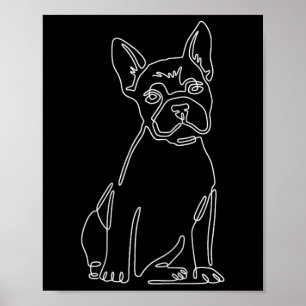 Affiche Bulldog Line Art mignon Amusant Chien Maman