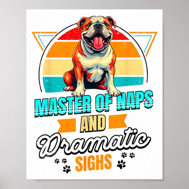 Affiche Bulldog Lover Funny Bulldog Retro  (Devant)