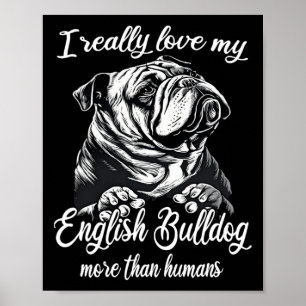 Affiche Bulldog Outfit Love My English Bulldog