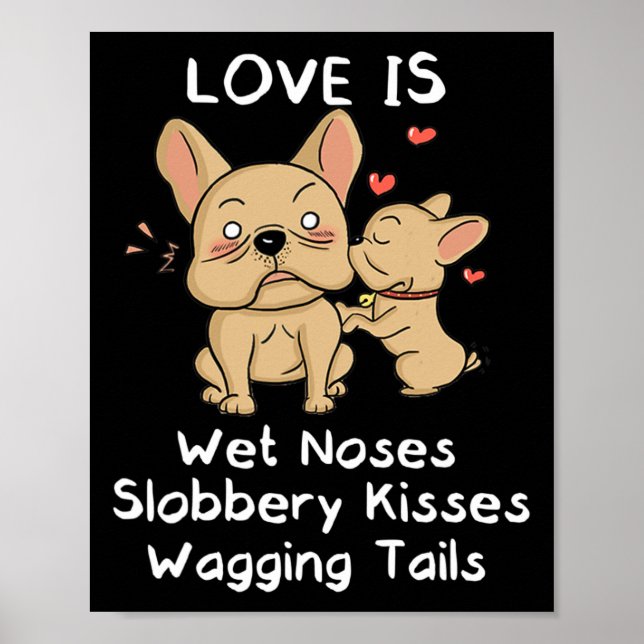 Affiche Bulldog Papa Et Fils Baisent Aimer Mon Chien Dit C (Devant)
