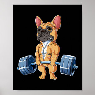 Affiche Bulldog Poids Fawn Deadlift Fitness Gym Fu