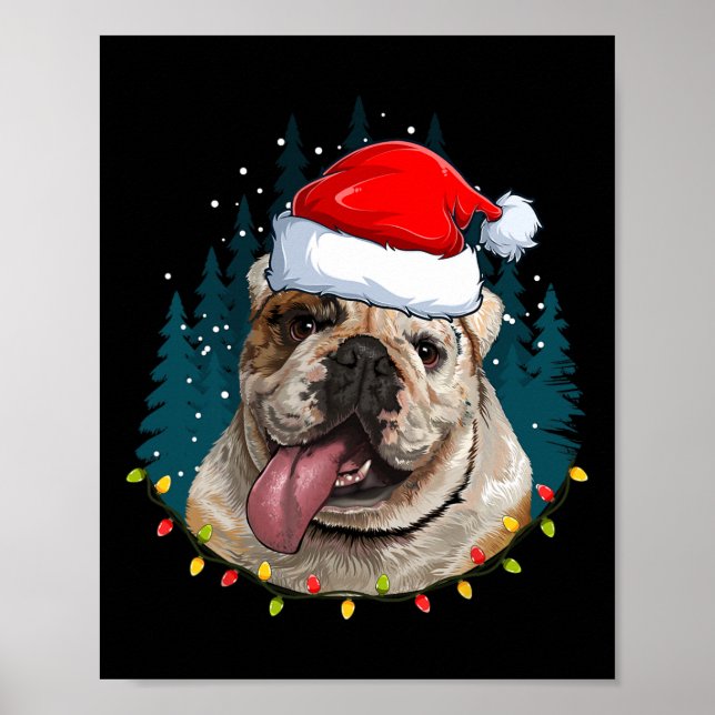 Affiche Bulldog portant Noël Noël Noël Noël - Bulldog Love (Devant)