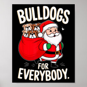 Affiche Bulldog Pour Tout Le Monde Drôle Père Noël Noël 1