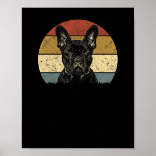 Affiche Bulldog Retro Vintage 60s les années 70 Amusants F