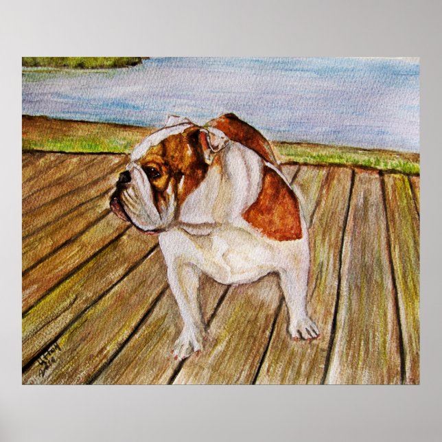 Affiche Bulldog sur la promenade (Devant)
