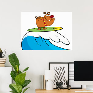 Affiche Bulldog surf