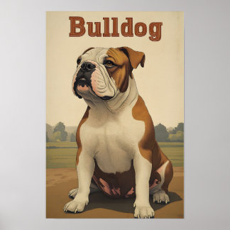 Affiche Bulldog Vintage Art