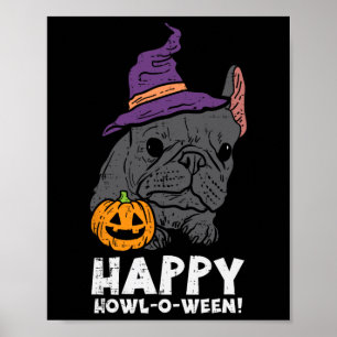 Affiche Bulldog Witch Happy Howl O Ween Fun Halloween Chie