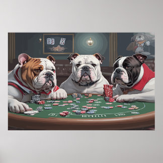 Affiche Bulldogs playing poker