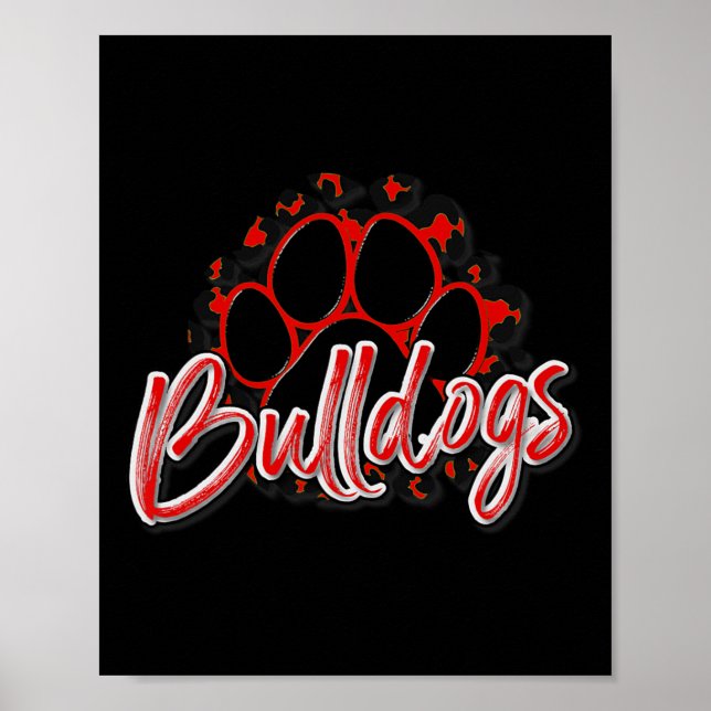 Affiche Bulldogs Red Black Cheetah School (Devant)