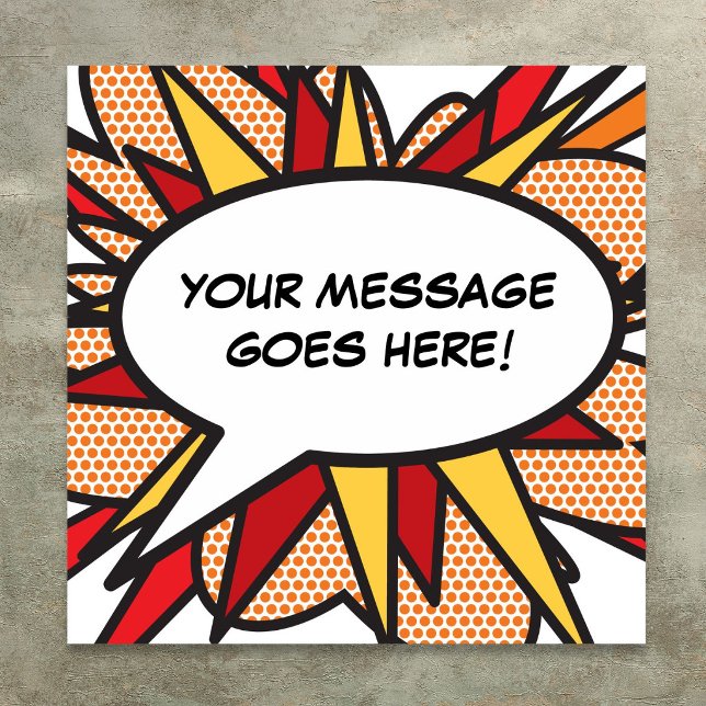 Affiche Bulle de bande dessinée de message personnalisé (Personalized Message Comic Book Speech Bubble Poster
)