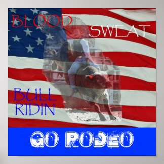 Affiche BULLE DE LA SALUBRITÉ DU SANG RIDIN, Go Rodeo