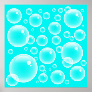 Affiche Bulles bleues
