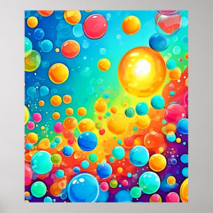 Affiche Bulles colorées Art flottant