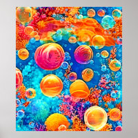 Bulles colorées de la barrière de corail